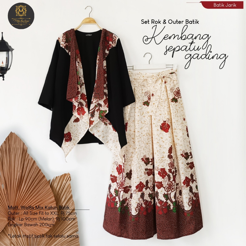 Set Outer Rok Batik Etnik