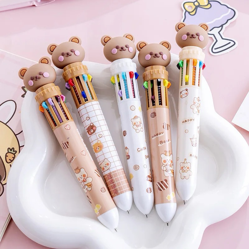 

PINKY BLUSH BEAR BOLPOINT 10 COLOURS • Bolpoint 10 Warna Pulpen 10 Warna Ballpoint