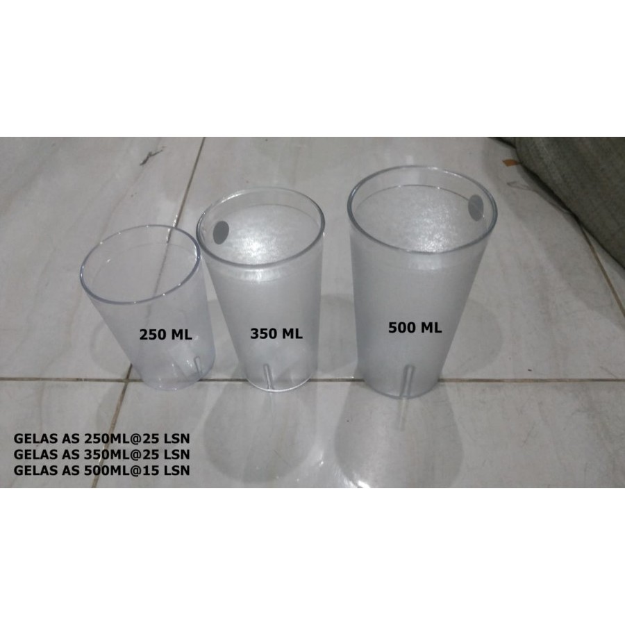 Gelas plastik bening / gelas plastik berbagai ukuran / gelas plastik