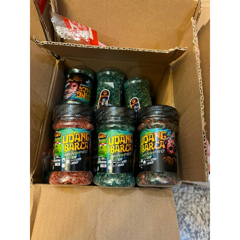 PAKAN IKAN UDANG KERING PRO MINI (udang kecil botol) UNTUK IKAN DIBAWAH 10 CM COCOK UNTUK BABY CHANN