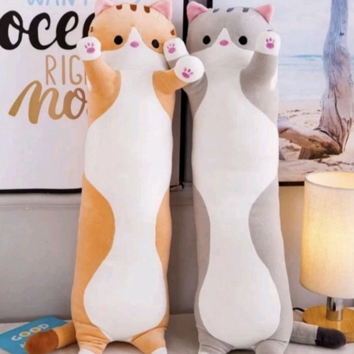 Boneka Guling Kucing Berdiri Panjang Tinggi 6cm Kado Special Hadiah Buat Anak Tersayang Boneka Gulin