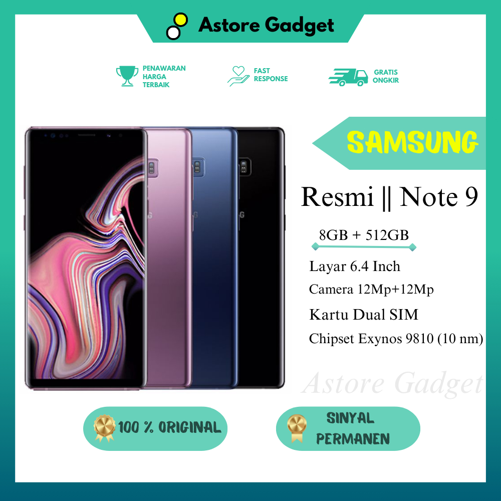 Samsung Galaxy Note 9 duos 512GB Original Fullset Mulus Bening