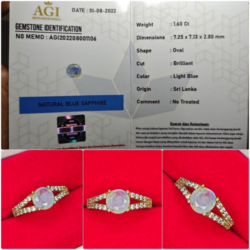 Natural Blue Sapphire Srilanka No heated Memo