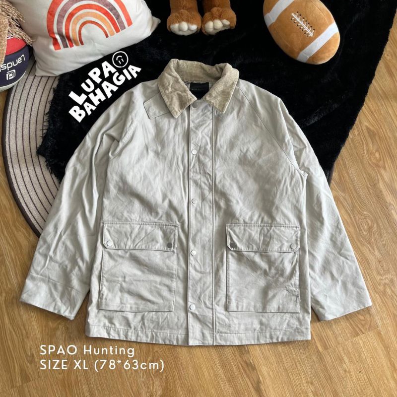 SPAO Korea Cream Hunting Parka Jaket size XL | 100% Original