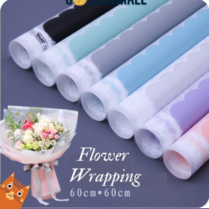 

2 LEMBAR Kes Buket Bunga MOTIF RENDA LACE BORDER Cellephone Flower Wrapping Paper 6175