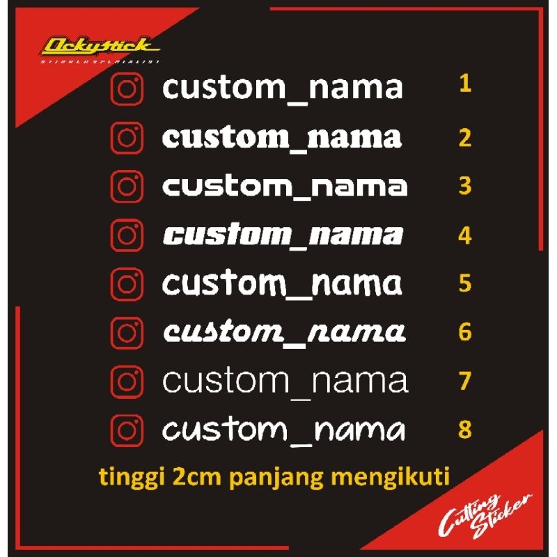 

cutting sticker Nama Instagram