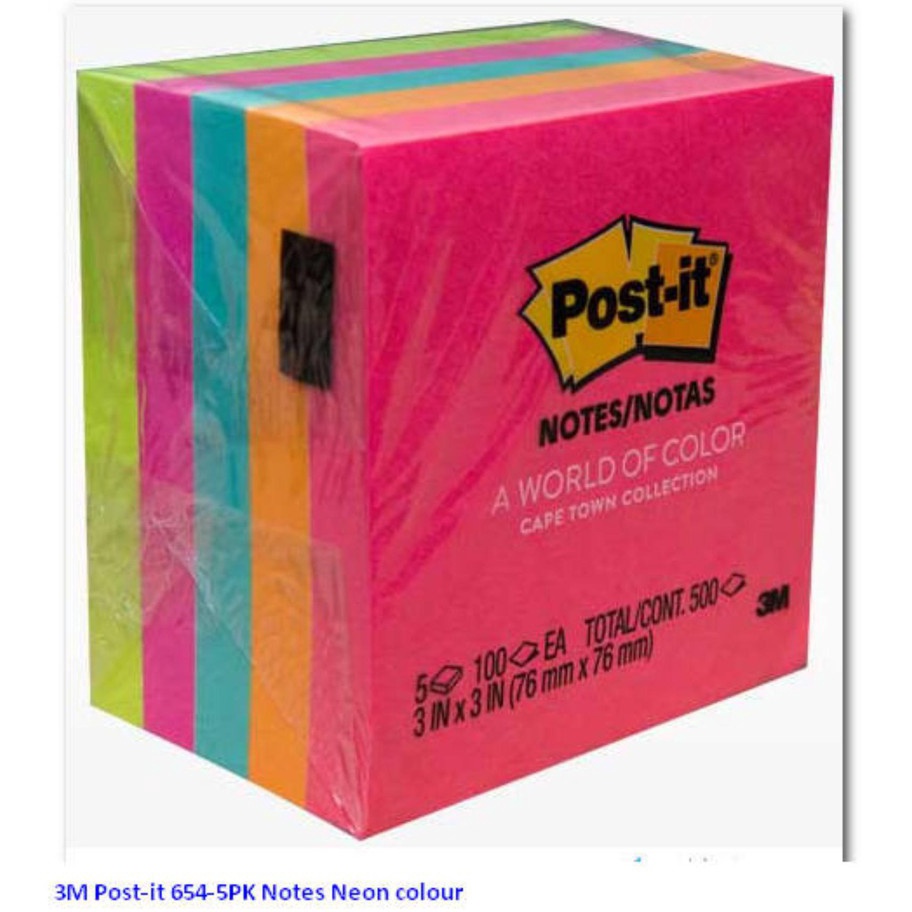 

SEGERA BELI Post it Stick Note Warna warni 654 merk 3M Isi 5 pad