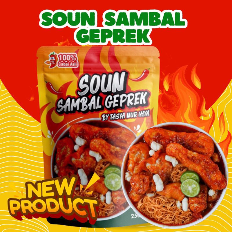 

SOUN PEDAS SAMBAL GEPREK PEDAS 250GR / SOUN SAMBAL GEPREK JUMBO MURAH DAN ENAK / SOUN BUMBU KHAS