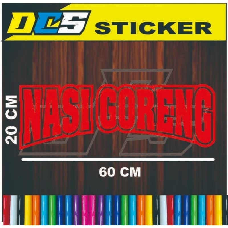 

sticker tulisan nasi goreng huruf bervariasi stiker tempelan untuk nama jualan