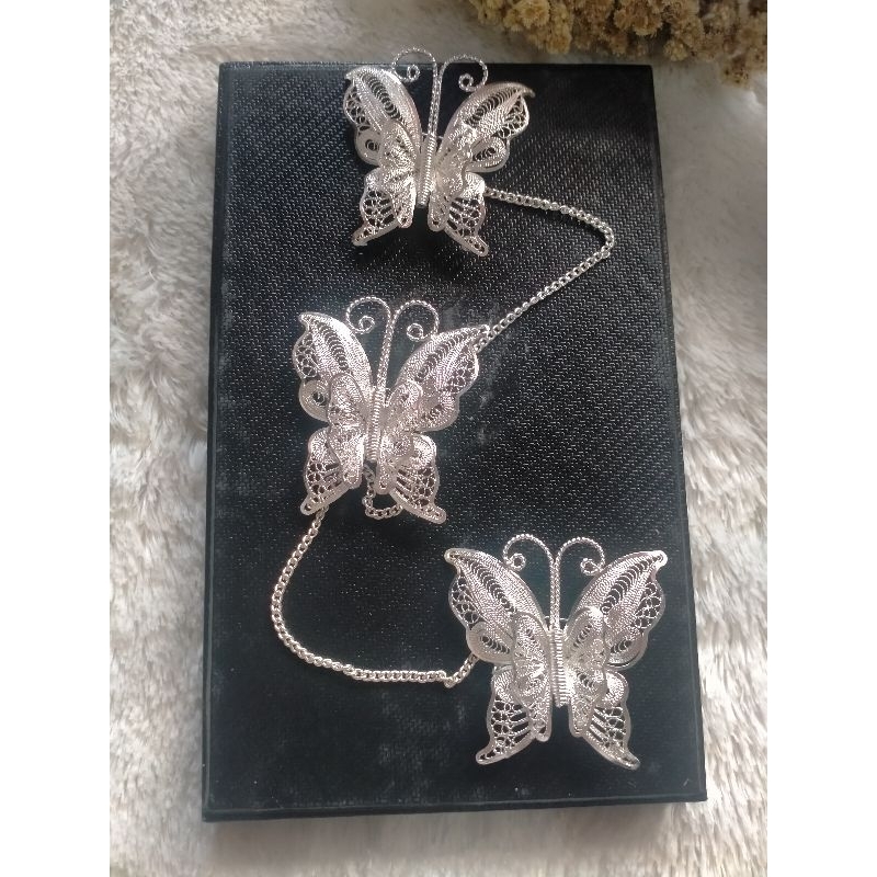 bros jogja kupu kupu susun 3 perak , handmade