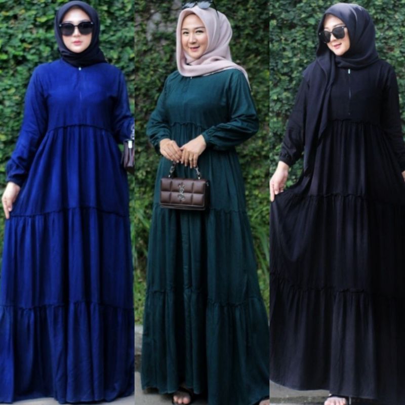 Gamis resleting polos size s.m.l.xl.xxl Matt twil ori/Gamis syar'i/Gamisbusui