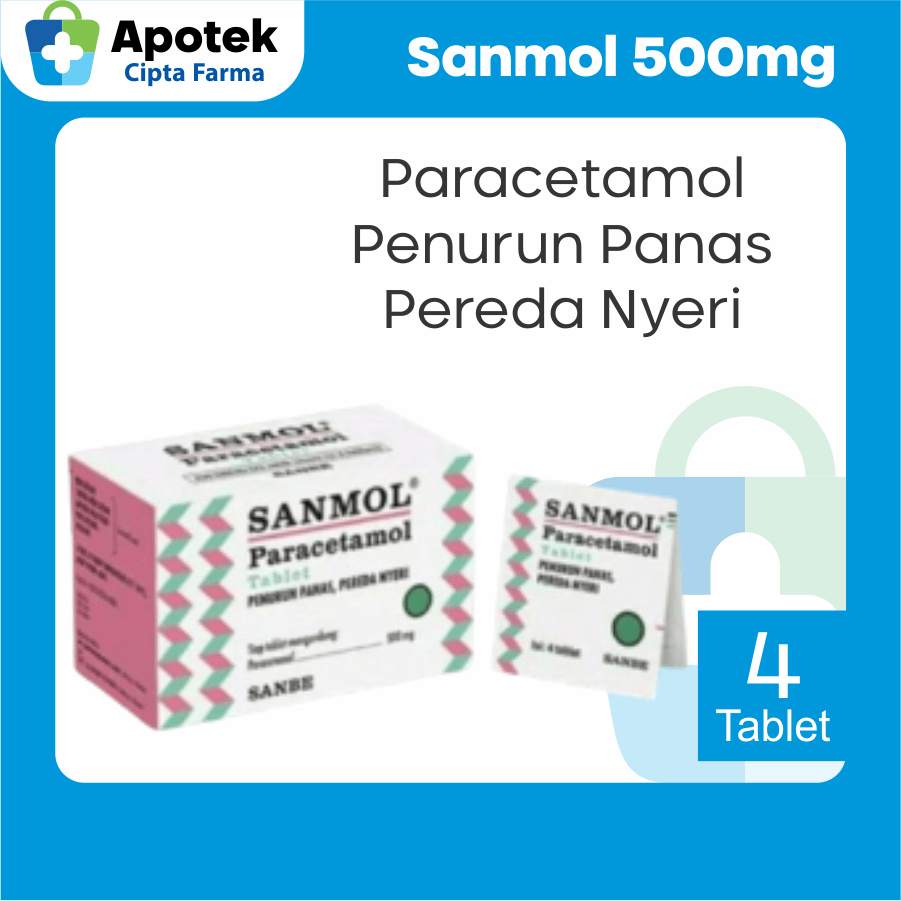 Sanmol Paracetamol 500mg Tablet Parasetamol Obat Demam Pereda Nyeri Penurun Panas Vertigo Sakit Kepa