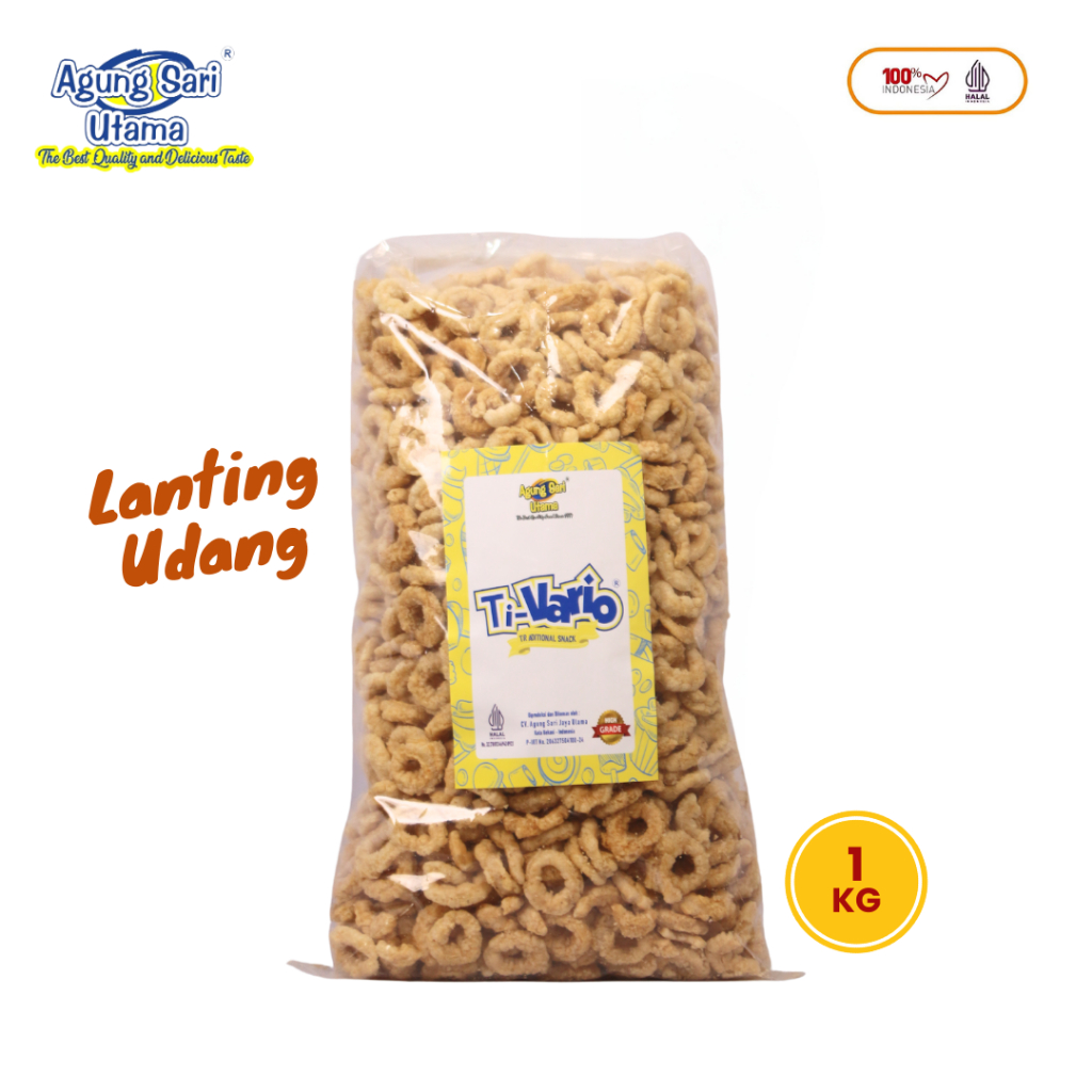 

TI-VARIO LANTING UDANG PREMIUM 1KG - Gurih - Renyah - Enak - Premium - Cemilan