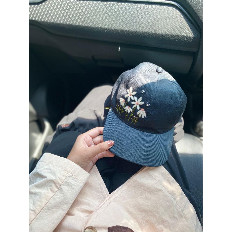 topi sulam custom nama embroidery