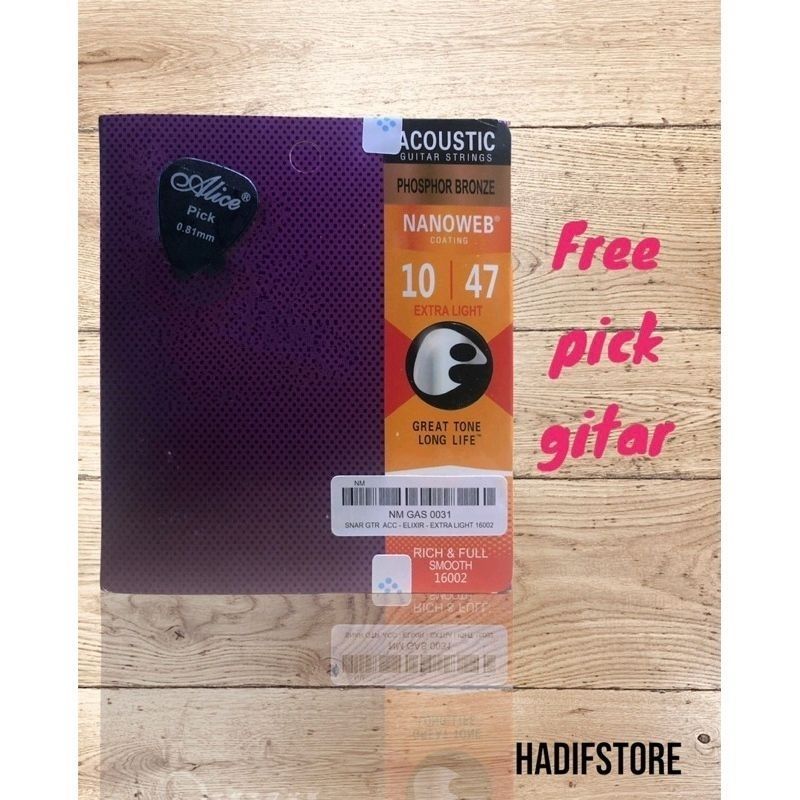 Original Senar Gitar Elixir Phosphor Bronze Akustik Elektrik Nanoweb Polyweb Barcode String Import U