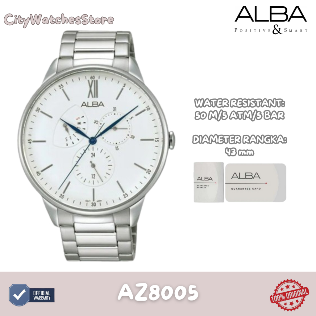 10.10 SALE | Jam Tangan Pria Analog Original Alba Tali Rantai Stainless Steel Anti Air Anti Karat Or