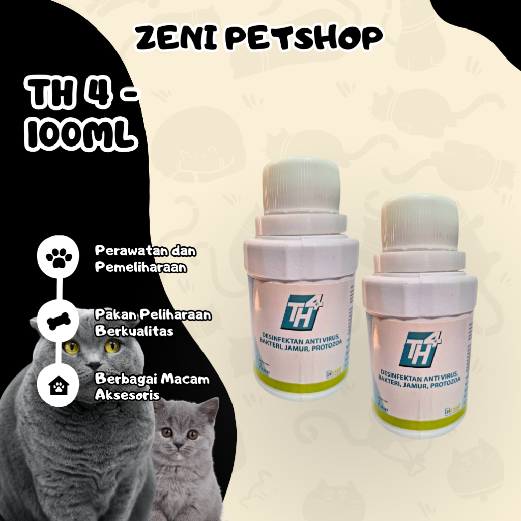 TH 4 Desinfektan 100 ml - Desinfektan dan Insektisida Untuk Hewan - Desinfektan