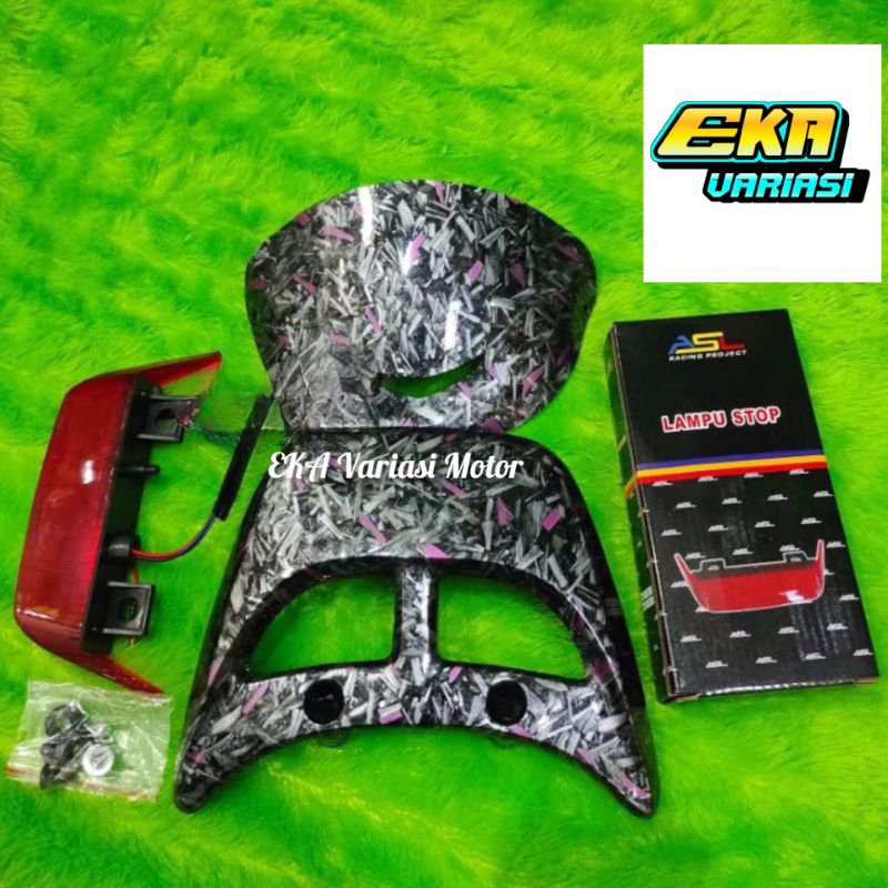 (FIZ R SET) BEGEL FIZ R VISOR FIZ R SET LAMPU FIZ R CARBON WTP CARBON FORGED