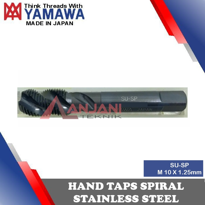 YAMAWA HAND MESIN TAP SPIRAL STAINLESS STEEL M 10 x 1.25 mm SPIRAL FLUTED MACHINE TAPS SU-SP M10x1.2