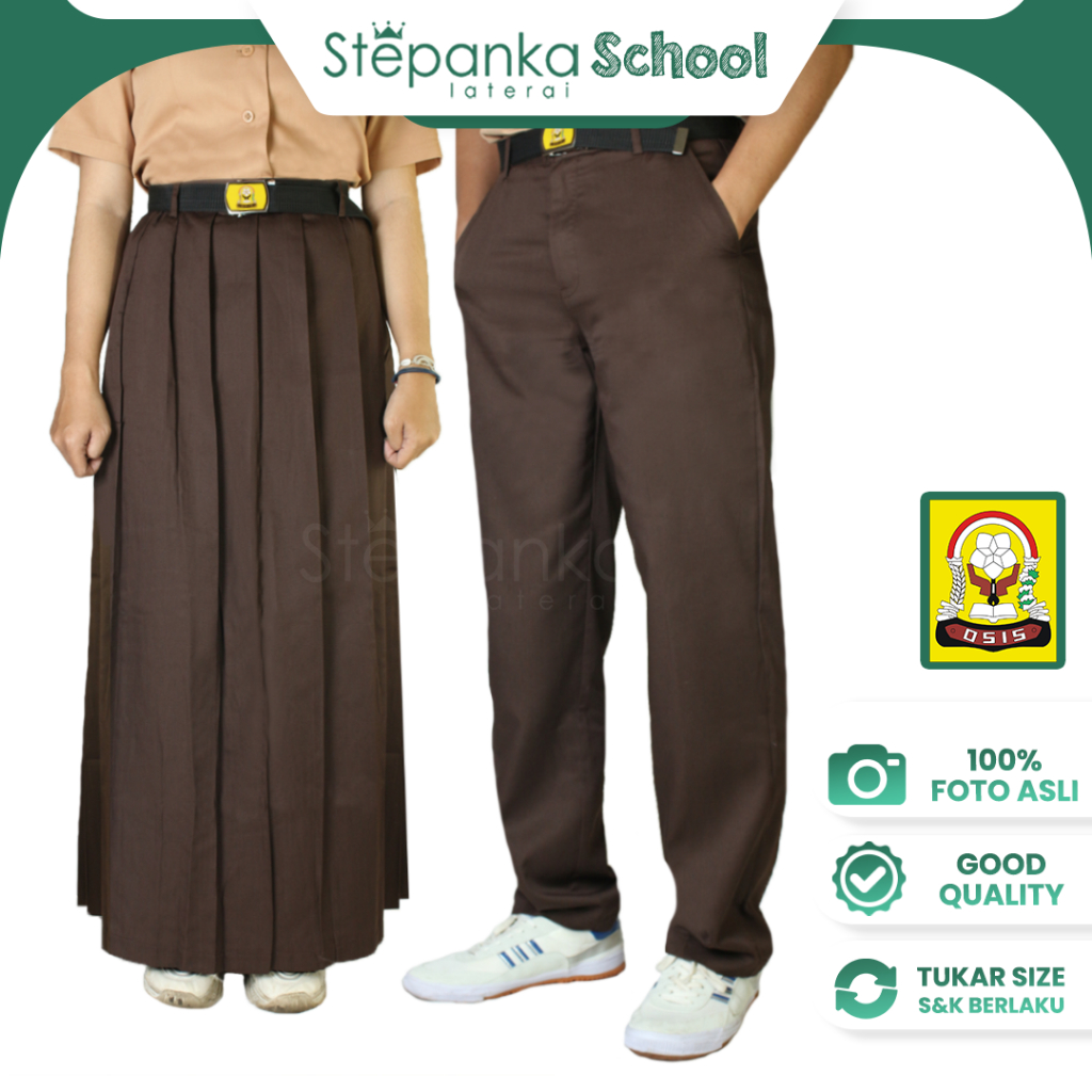 Celana Pramuka SMP / Rok Pramuka SMP/ Bawahan Pramuka SMP / Seragam Sekolah / SMP / Stepanka Laterai