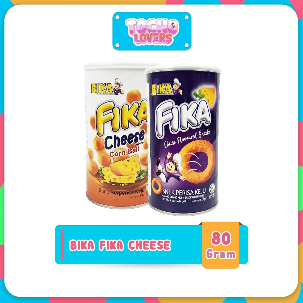 

Bika Fika Cheese Corn Ball & Cheese Ring Snack Gelang Keju Rasa Keju Kaleng 70gr