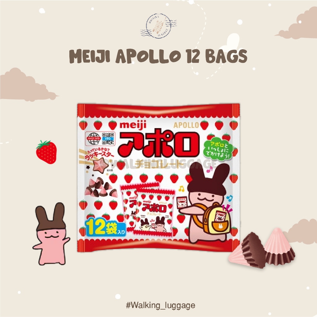 

Meiji apollo 12 bags | snack Jepang