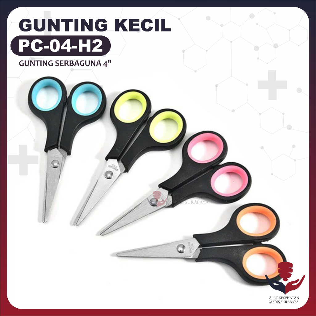 

Pacman PC-04-H2 Gunting Kecil 4inch Pemotong Kertas Serbaguna Mini 4