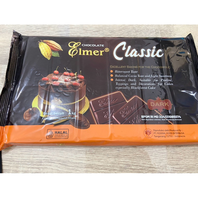 

Elmer clasic dark compound Chocolate 1kg coklat batang classic