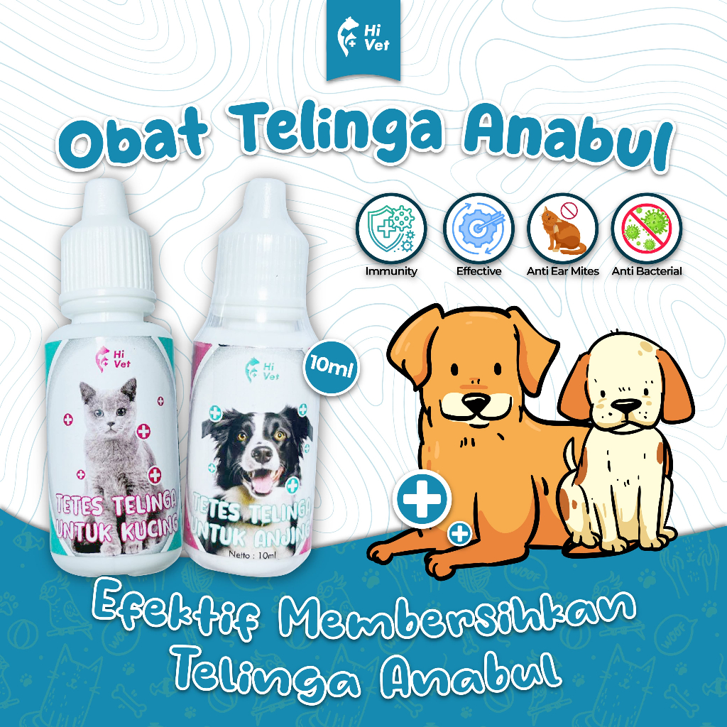 Hi Vet Tetes Telinga Kucing Anjing - Obat Tetes Telinga Kucing Anjing - Tetes Telinga untuk Kucing H