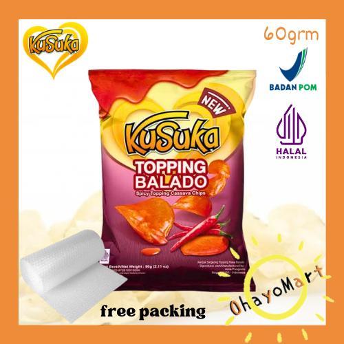 

Kusuka keripik Singkong Topping Balado Lapis Saos Balado Kecil / Glazed Cassava 60grm