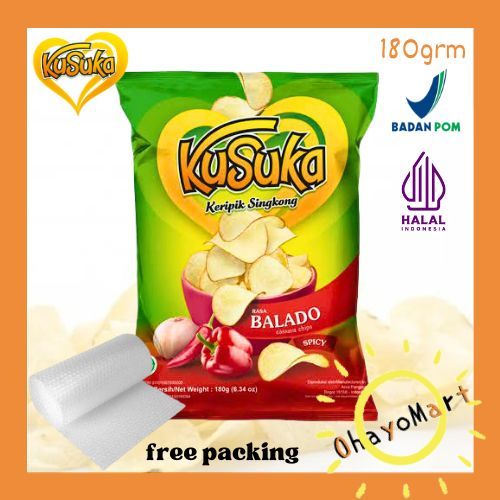 

Kusuka Keripik singkong Rasa Balado Pedas / Keripik Spicy Balado 180gr