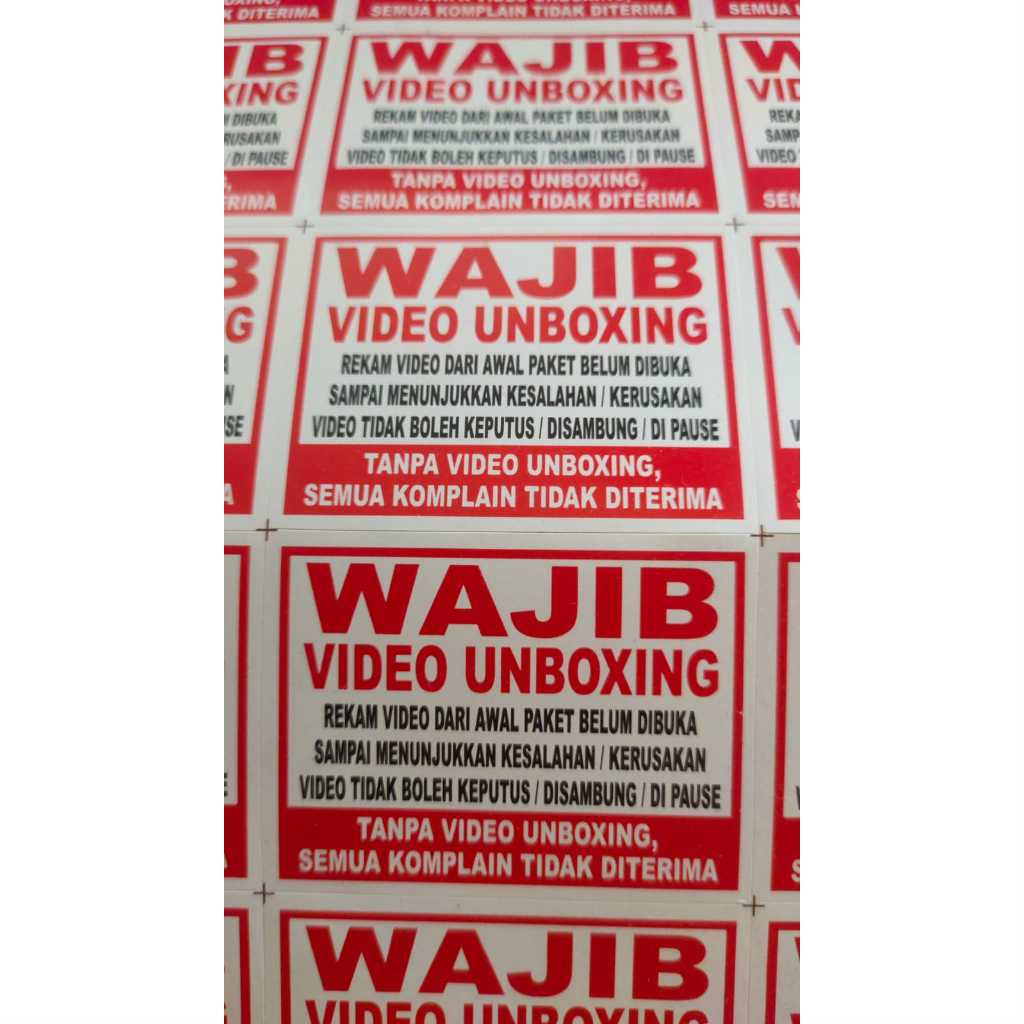 

STIKER WAJIB UNBOXING VIDEO (TERLARIS TERMURAH)