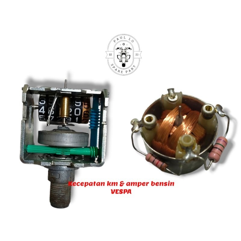 Speedometer kecepatan km & amper bensin Vespa excel original second