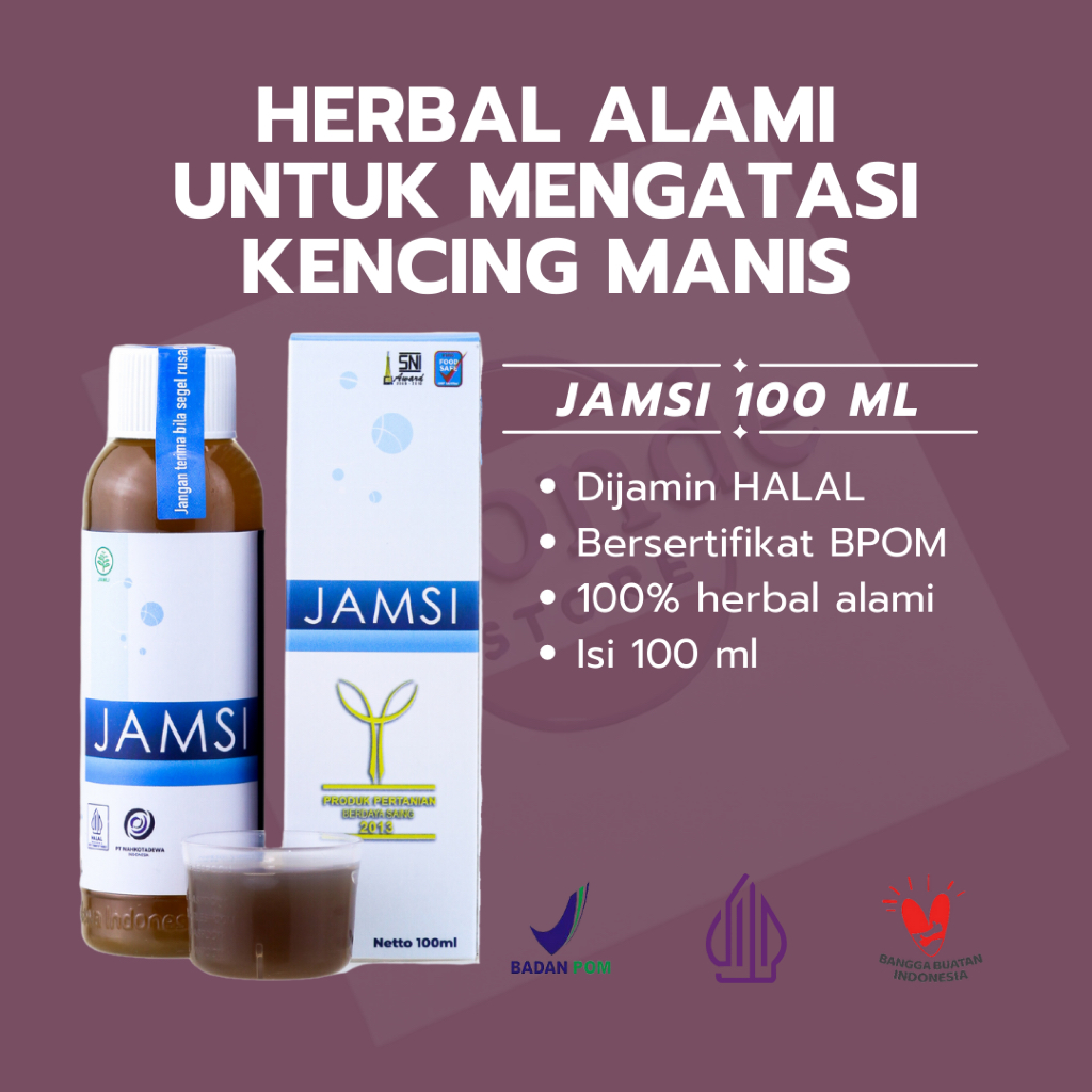 

Obat Herbal JAMSI 100 ml (Diabetesi Diabetes Gula Darah) ASLI & Alami - Obat Herbal Diabetes