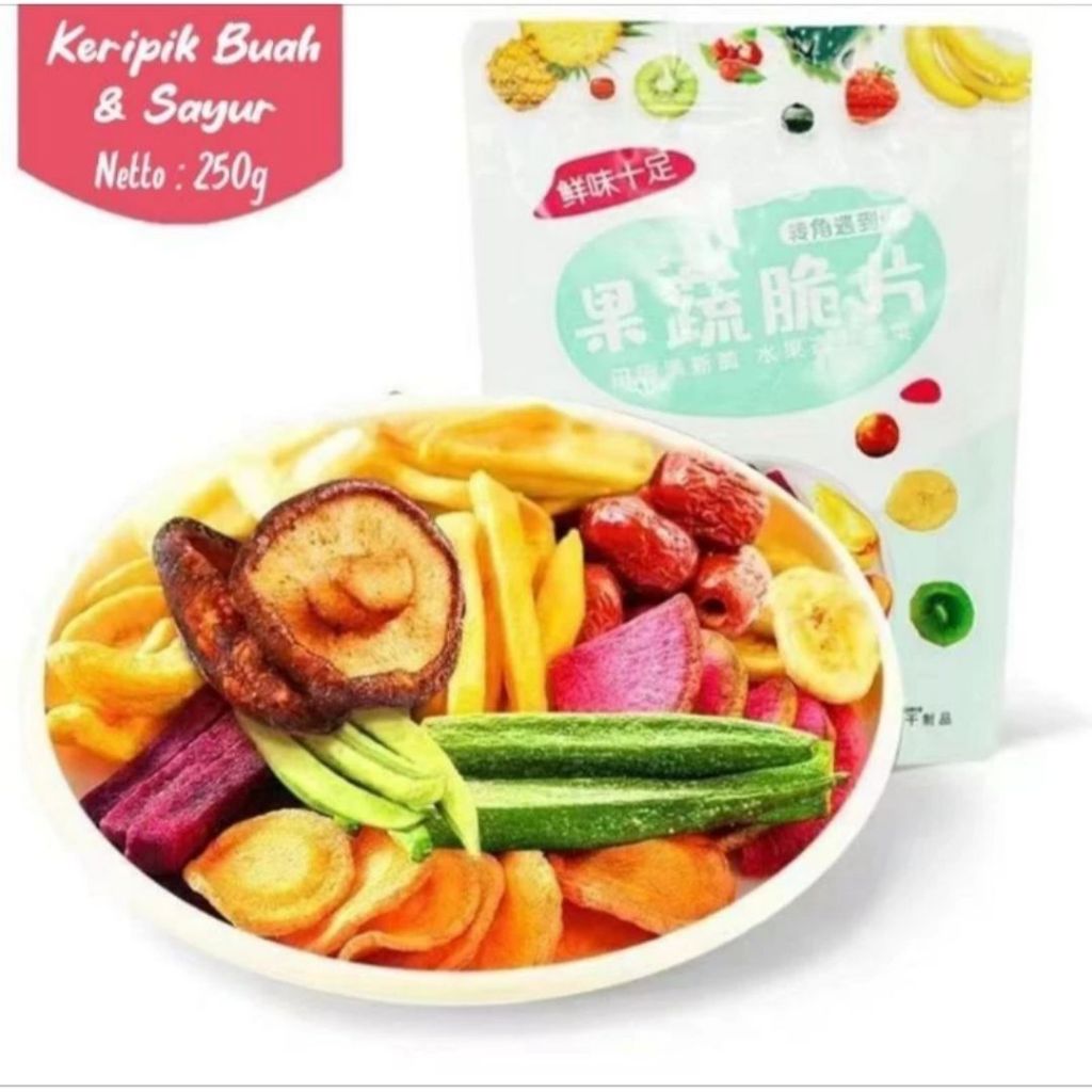 

Cemilan Sayur Buah Kering 250gr Yummy | Dried Vegetable and Fruit | Snack Sehat Diet | Gluten Free | Keripik Sayur