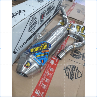 KNALPOT NORIFUMI ORIGINAL ROCKET 4 BORE UP. PISTON 62-66 MM KLX150 DAN CRF150 KHUSUS INSTAN MEDAN