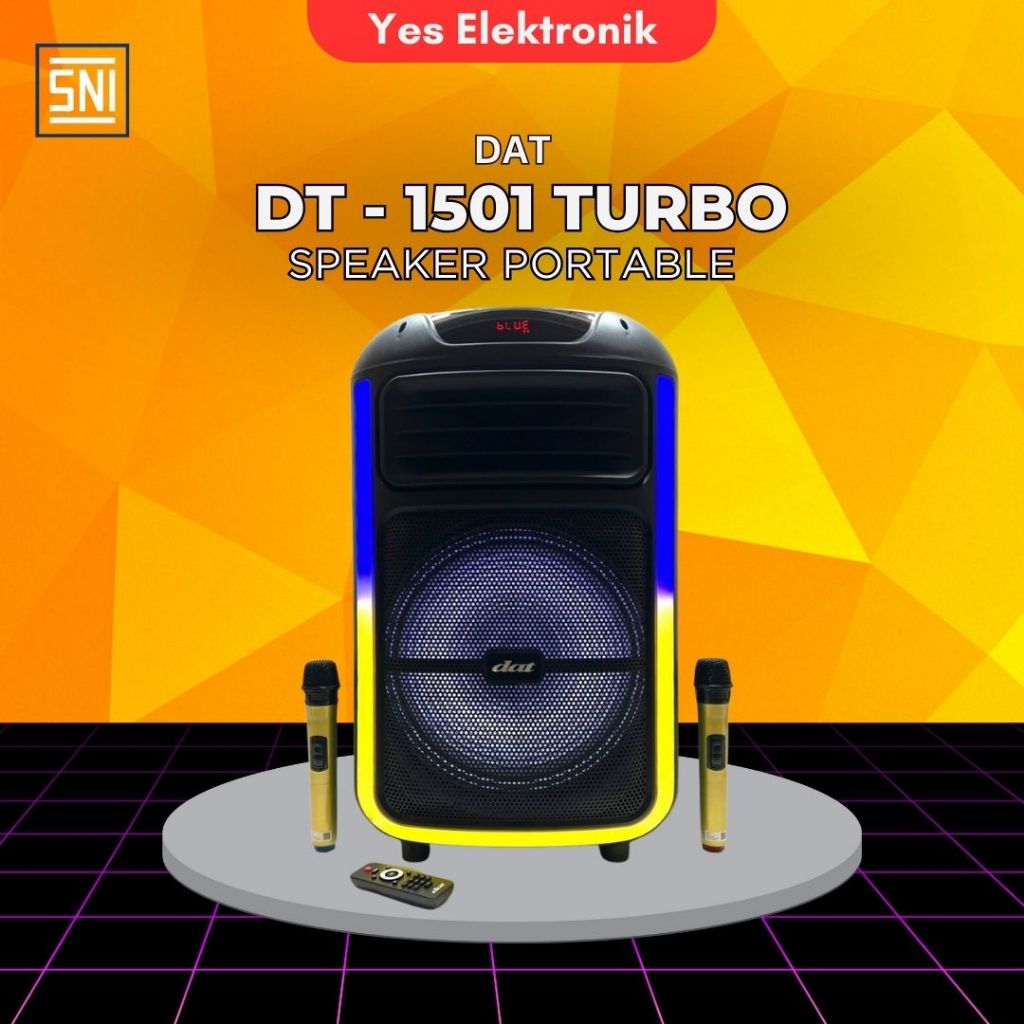 Speaker Portable Wireless Dat DT 1501 Turbo Original 15 inch