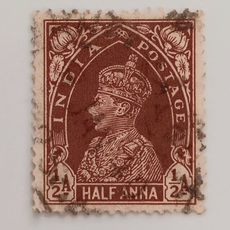 

(AD) Perangko India 1941 King George VI - Definitives (1937-40) - King George VI wearing Imperial Crown of India ½ anna Used