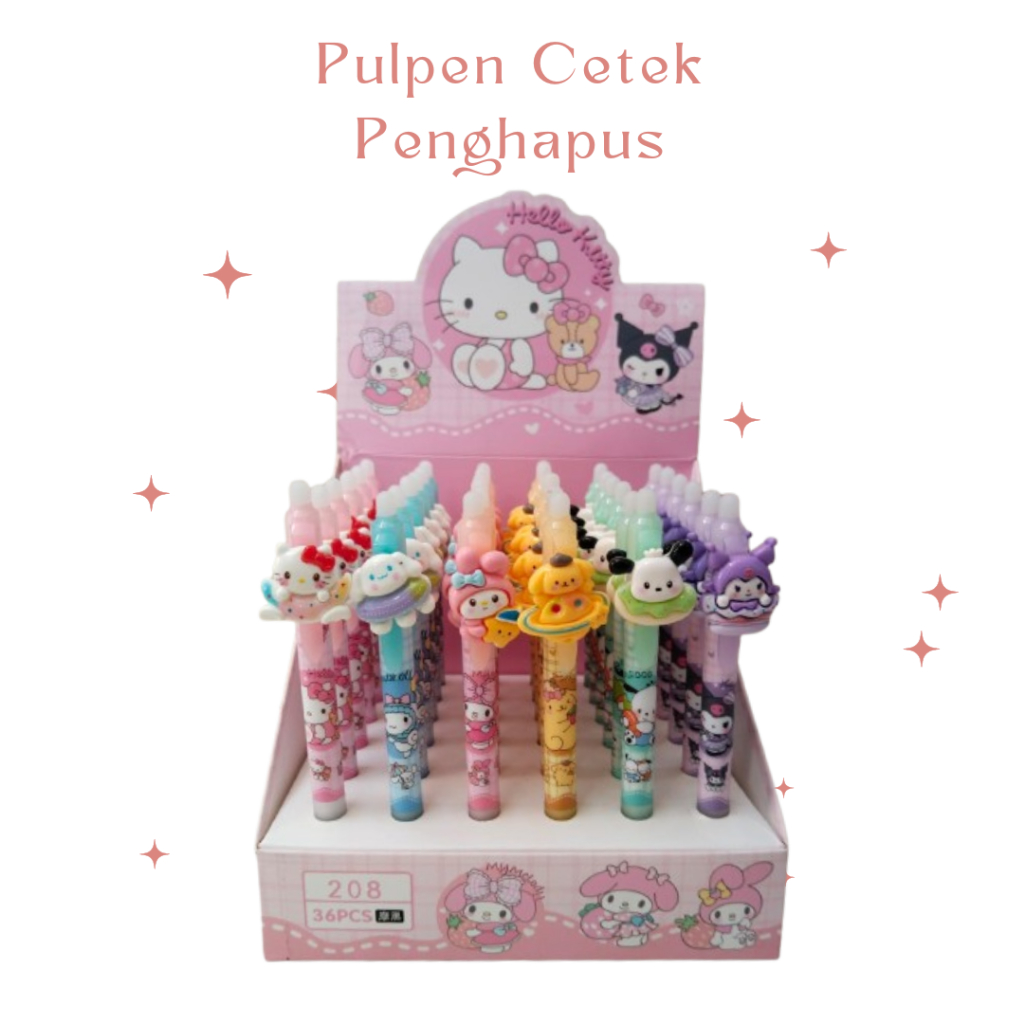 

PULPEN CETEK PENGHAPUS PEN ERASEABLE KARAKTER PULPEN HAPUS BONEKA SANRIO HELLO KITTY MELODY CINNAMONROLL POMPOMPURIN LUCU TERMURAH PULPEN MURAH