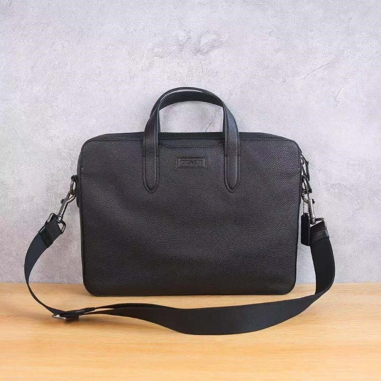 Briefcase C2833 Penn Brief Black Leather - Briefcase Pria Original