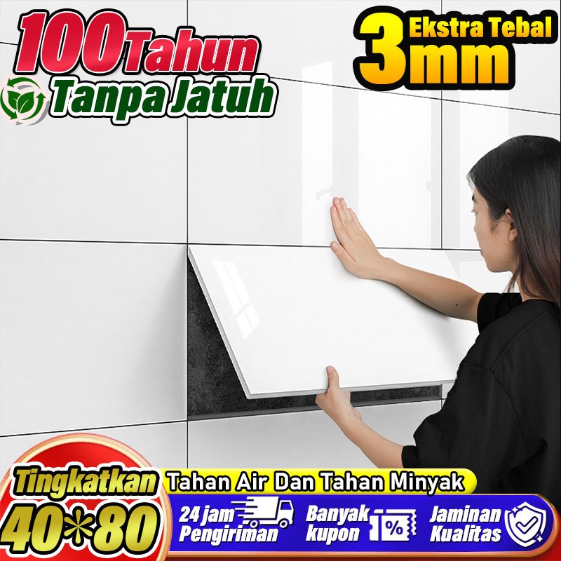 Wallpaper dinding VINYL Marble 40 x 80 cm / Lantai Vinyl Marbel Granit / Stiker Lemari Cabinet Marbe