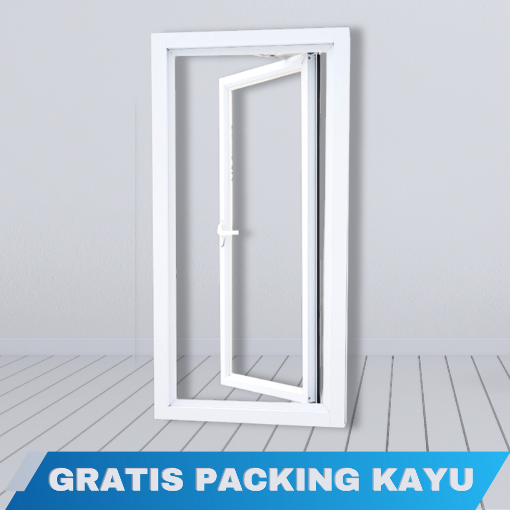 Jendela Aluminium Casement Swing 50x80,50x100,50x120,50x130,50x150,50x160 cm Gratis Packing Kayu