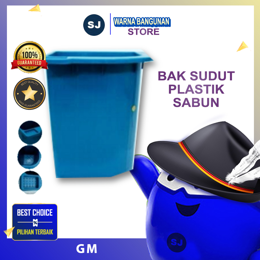 Bak Air Mandi Sudut Oval Kamar Mandi PVC Plastik Warna Tempat Sabun