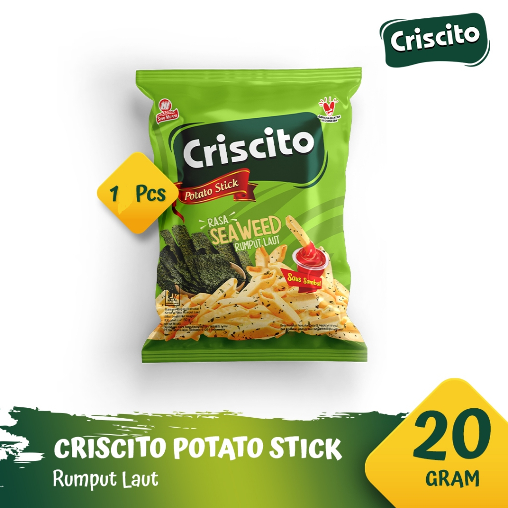 

Criscito Potato Stick Rumput Laut - 20gr Exp 15 Des 24