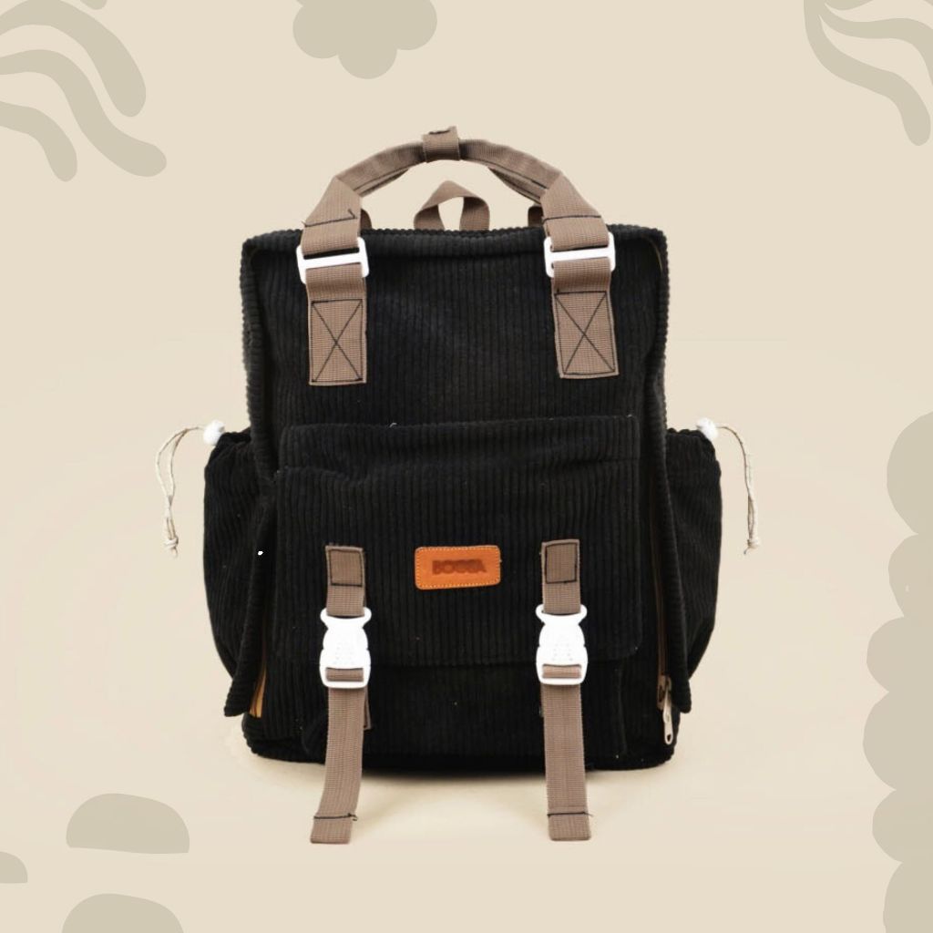 Bogsa Portland Backpack Wanita Pria Corduroy Carrington Casual Laptop 15 Inch