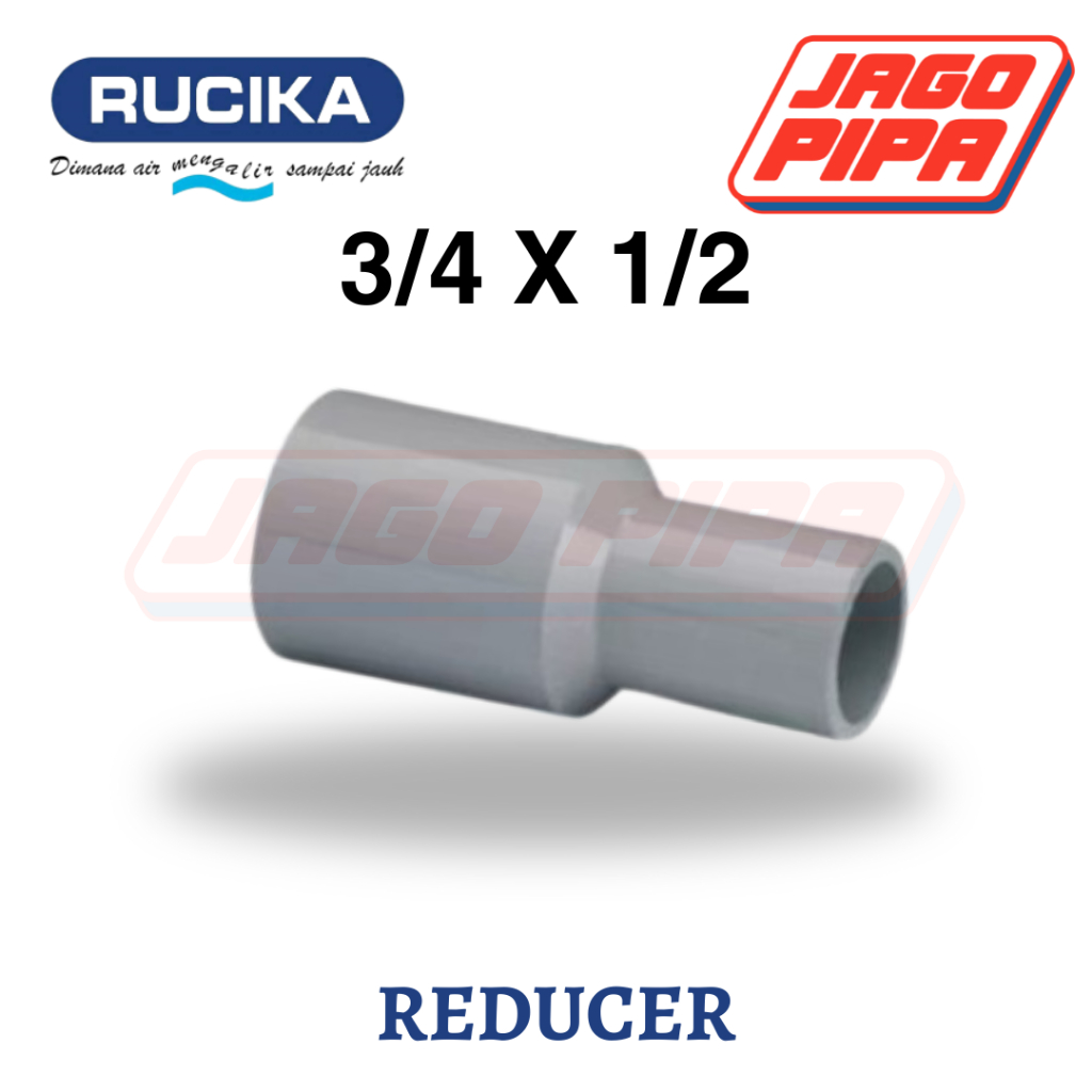 Rucika Reducer Socket 3/4 x 1/2 AW Inch Verloop Vsock Oversock Increaser 3/4" x 1/2" Fitting PVC