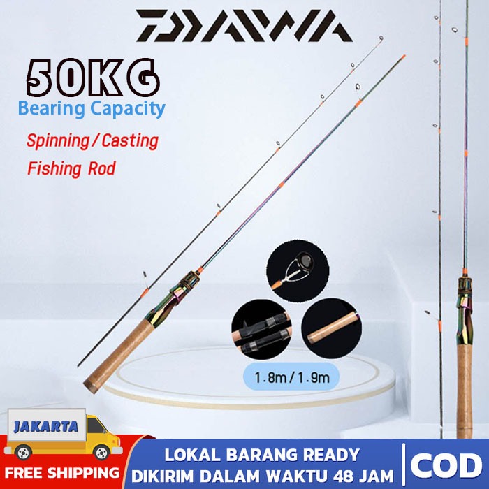 DAIWA Joran Pancing Travel Portable Spinning Fishing Joran Pancing Casting rod BC murah alat pancing