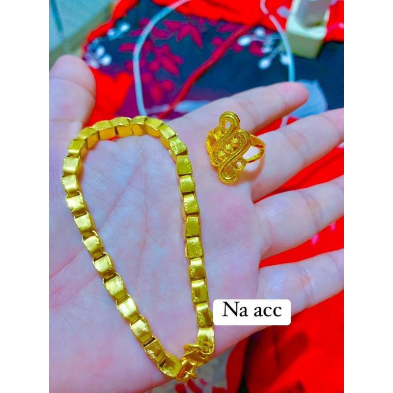 gelang padi 3 suku lapis emas