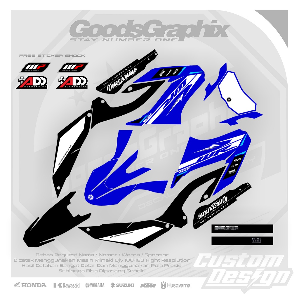 Decal Yamaha Wr 155 Superglossy - Decal Wr 155 motif Original