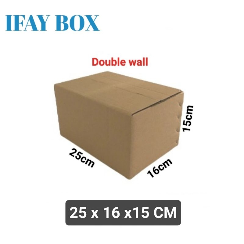 

Kardus box Ukuran 25x16x15 cm Double Wall polos